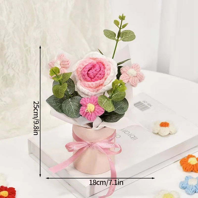 Ramo de Flores Tejidas a Crochet