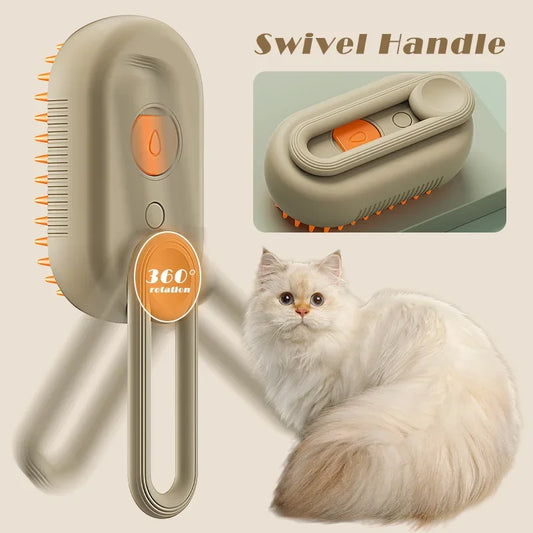 Cepillo de Vapor 3 en 1 para Mascotas – Cepillo Quitapelo con Pulverizador