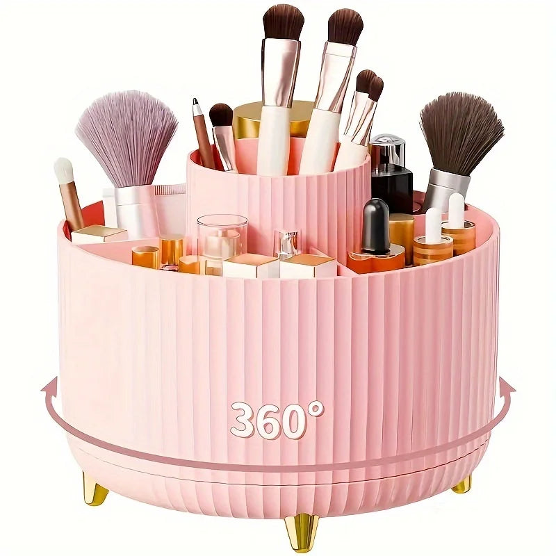 Organizador Giratorio 360° para Maquillaje, Brochas y Escritorio