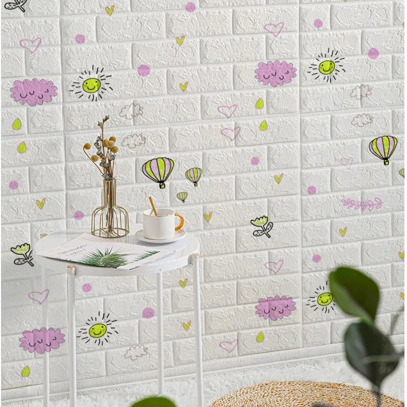 Papel Tapiz Adhesivo 3D Tipo Ladrillo