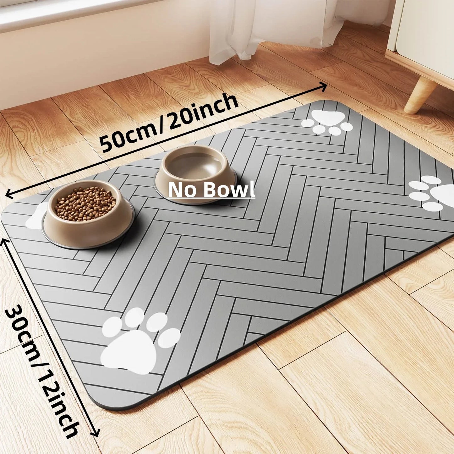 Tapete Absorbente para Comida de Mascotas Impermeable y Antideslizante