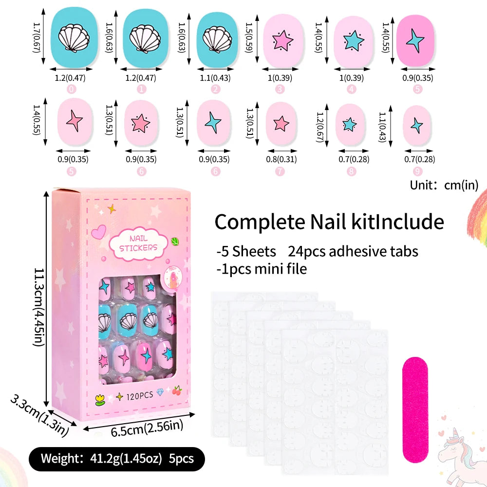 Set de Uñas Postizas Kawaii para Niñas