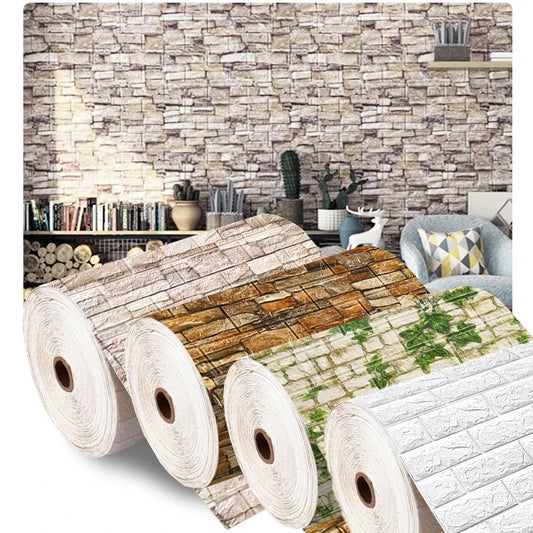 Papel Tapiz Adhesivo 3D Tipo Ladrillo