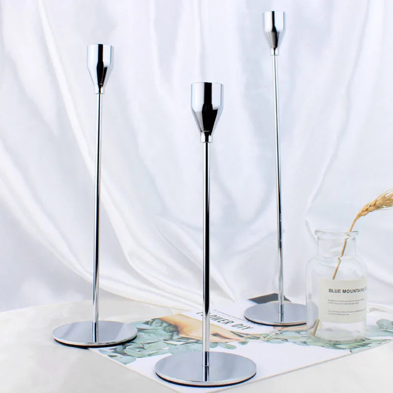 Porta Velas Alto Minimalista de Metal