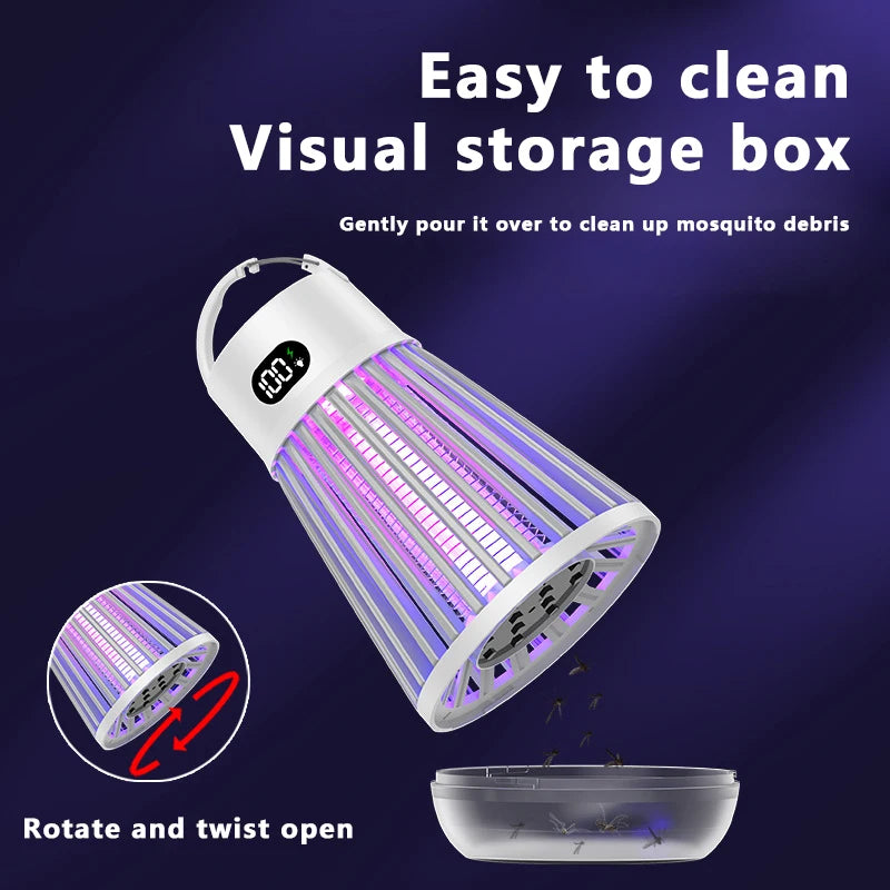 Lámpara Antimosquitos Recargable USB con Luz UV (Portátil 2 en 1)