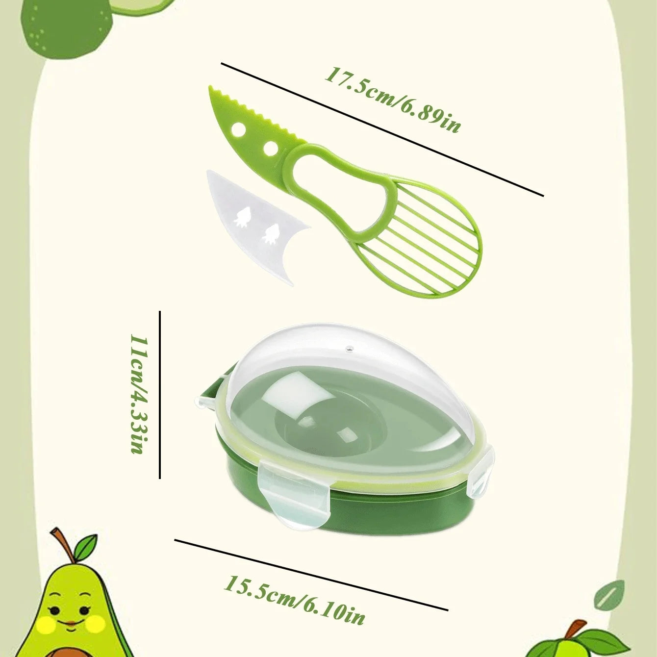 Contenedor de Aguacate Reutilizable - Organizador de Frutas con Rebanador