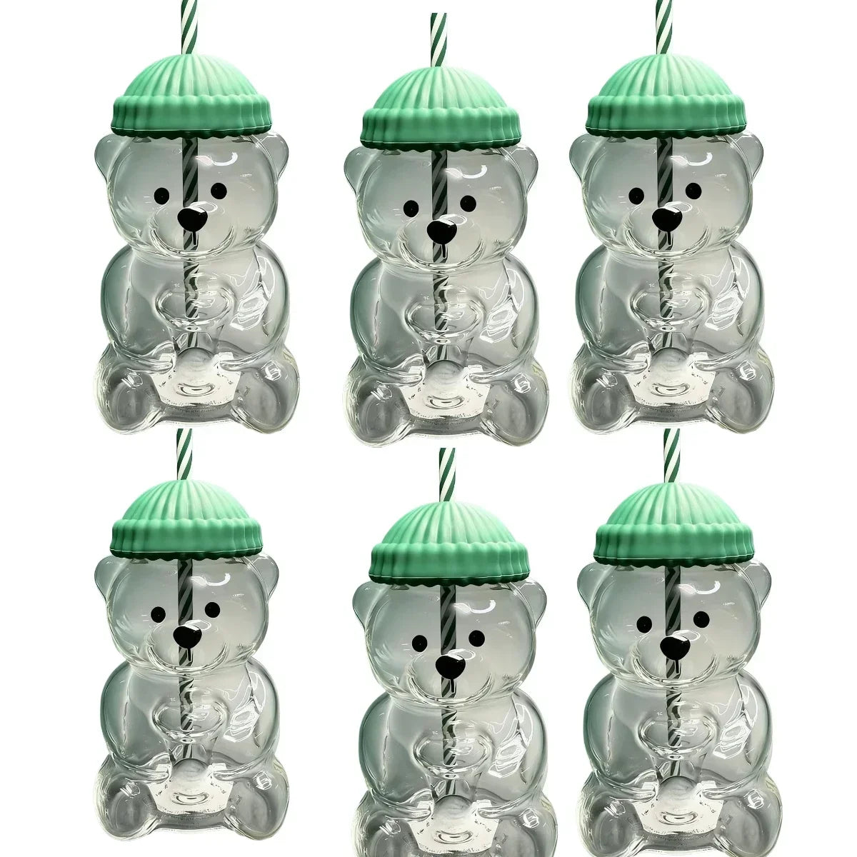 Taza de Oso de Cristal 500ml - Botella Transparente para Café y Leche