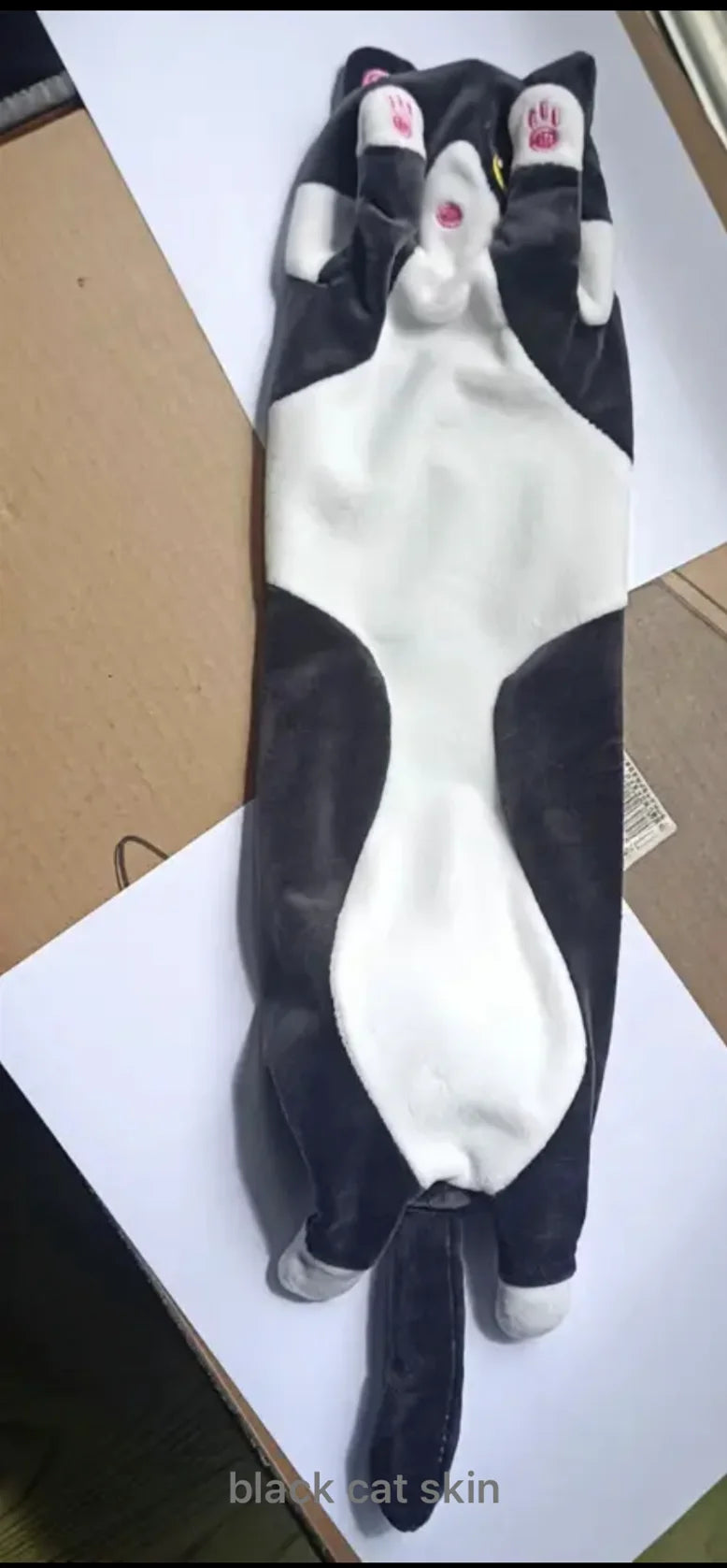 Peluche Gato Largo 130cm Suave y Decorativo, Almohada Peluche Antiestrés