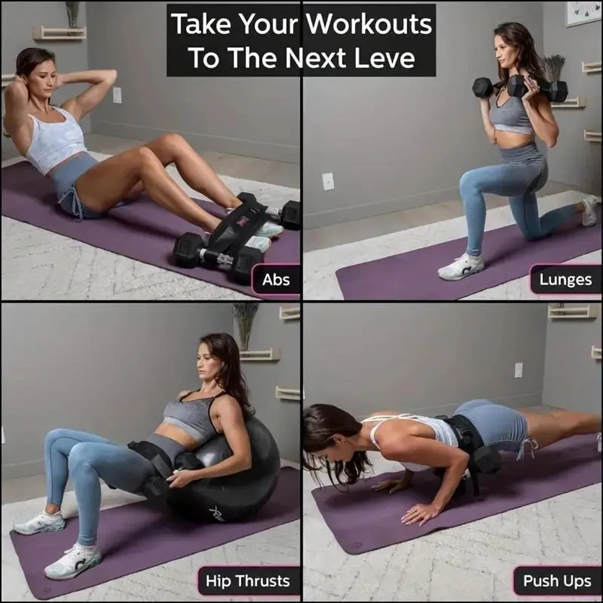 Cinturón de Pesas Ajustable para Glúteos - Soporte para Mancuernas y Hip Thrust