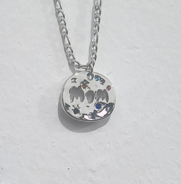 Regalo para Mamá: Collar de Moda con Colgante Circular y Brillo
