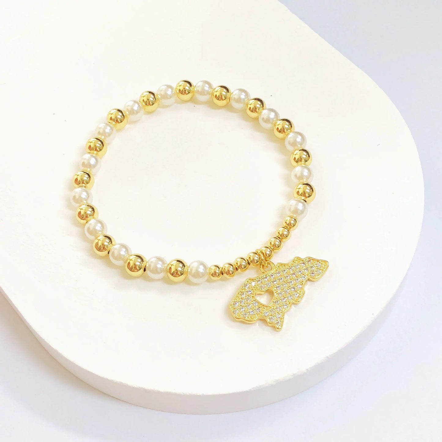Pulsera Elástica con Dije de País