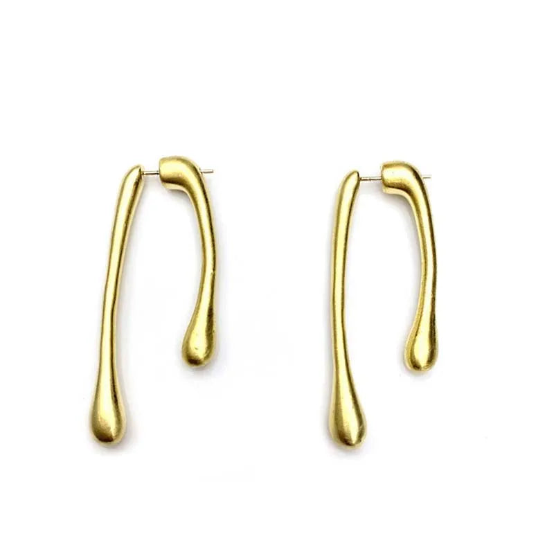 Aretes Drop Dorados para Mujer – Moda Minimalista, Accesorio Sofisticado