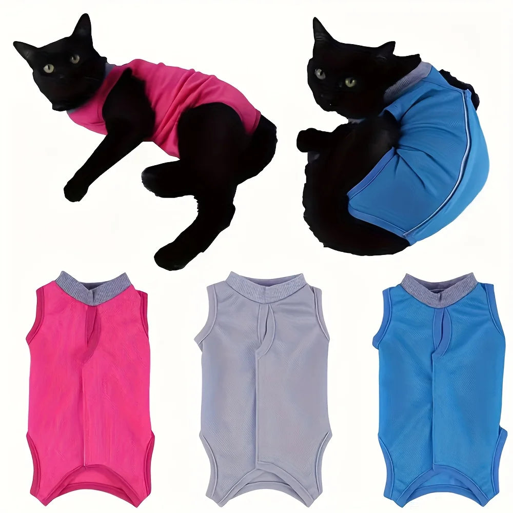 Traje Postoperatorio para Gatos Cómodo y Ajustable - Ropa de Recuperación pets
