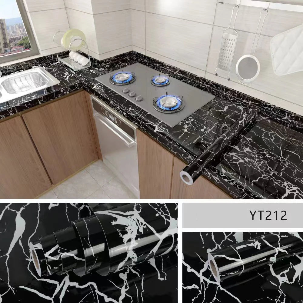 Vinil Adhesivo para Cocina Tipo Mármol Impermeable | Protector para Encimeras y Muebles