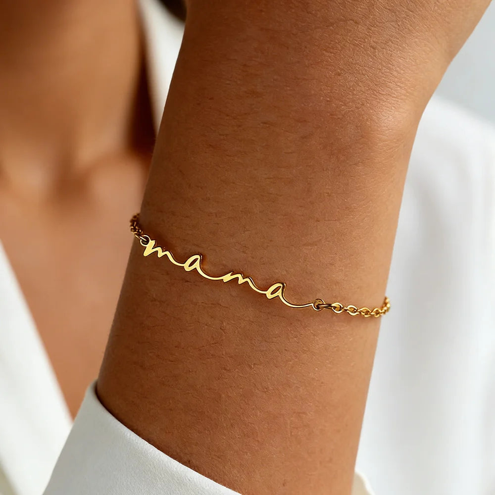 Pulsera “Mamá” Minimalista Ajustable – Regalo Día de las Madres