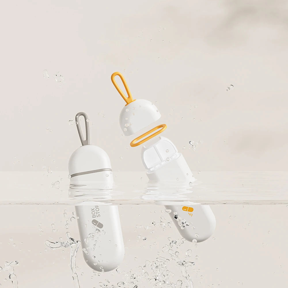 Pastillero Portátil de 3 Compartimentos - Estuche Impermeable y Colorido
