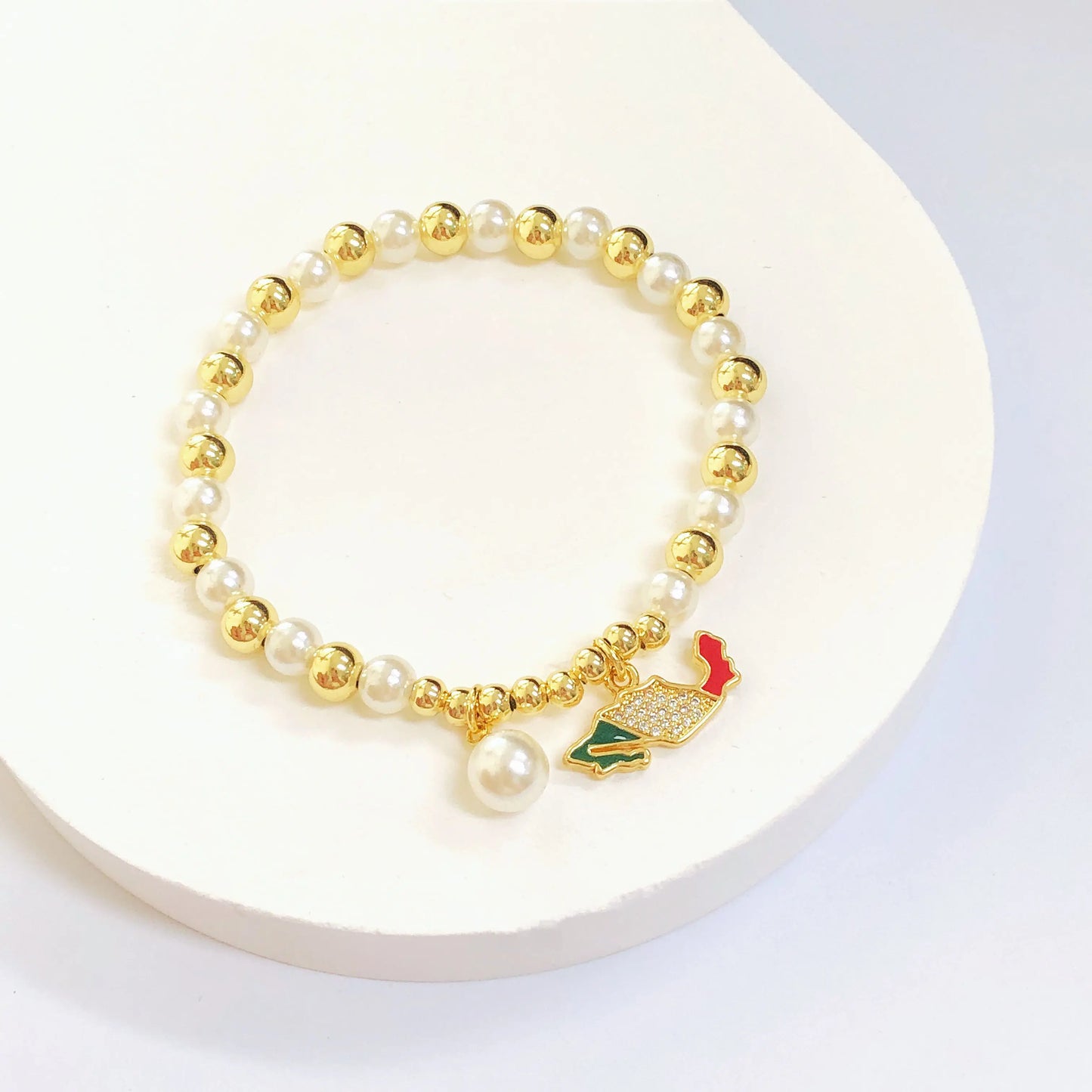 Pulsera Elástica con Dije de País