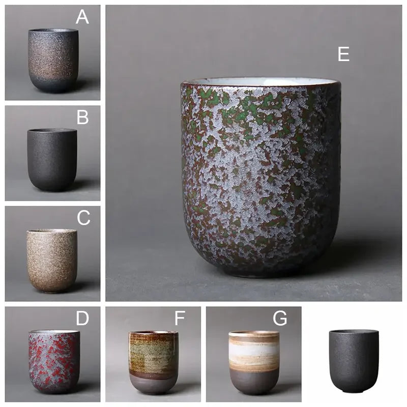 Tazas de Té Kung Fu de Cerámica 120ml - Estilo Japonés Wabi-Sabi
