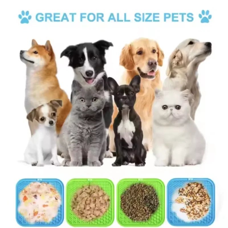 Tapete de Silicona para Lamer y Alimentación Lenta para Mascotas