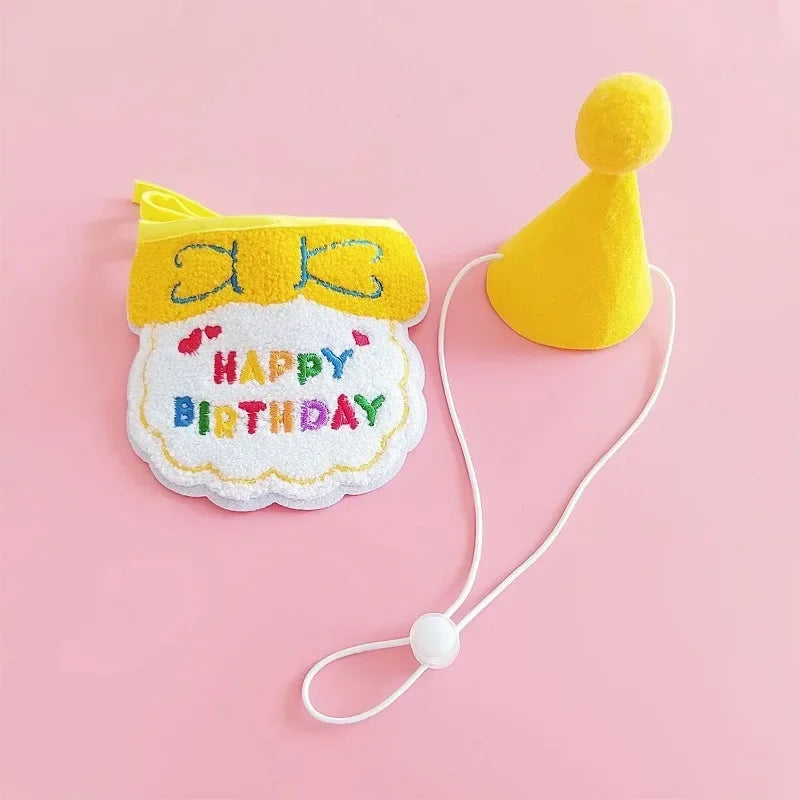 Set de Cumpleaños para Mascotas con Sombrero y Pañuelo