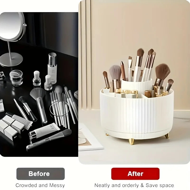 Organizador Giratorio 360° para Maquillaje, Brochas y Escritorio