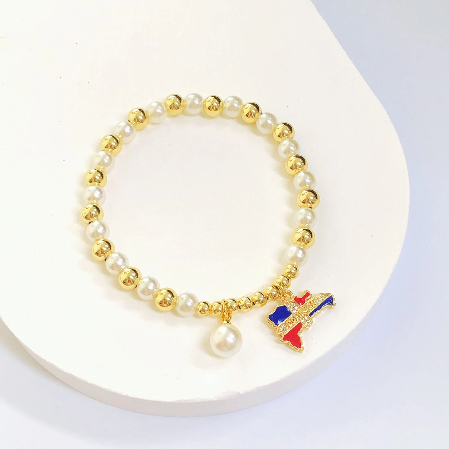 Pulsera Elástica con Dije de País