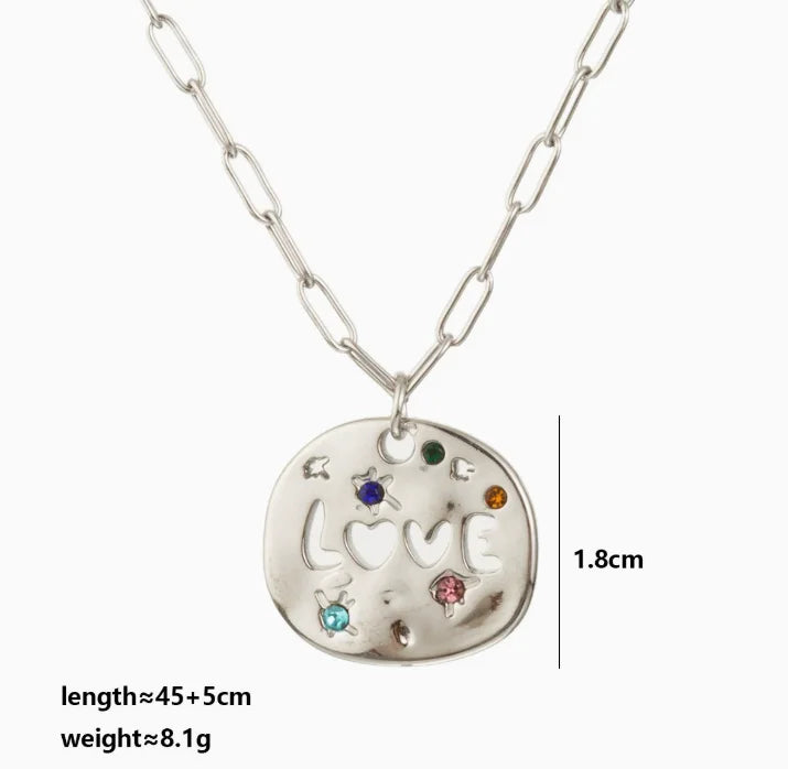 Regalo para Mamá: Collar de Moda con Colgante Circular y Brillo
