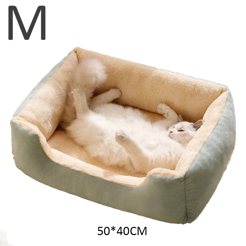 Cama Suave para Perros y Gatos con Bordes Elevados – Cama Acolchada para Mascotas