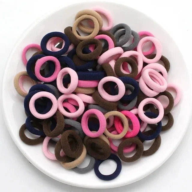 200 Piezas de Ligas de Cabello de Nylon - Coletas Elásticas Coloridas