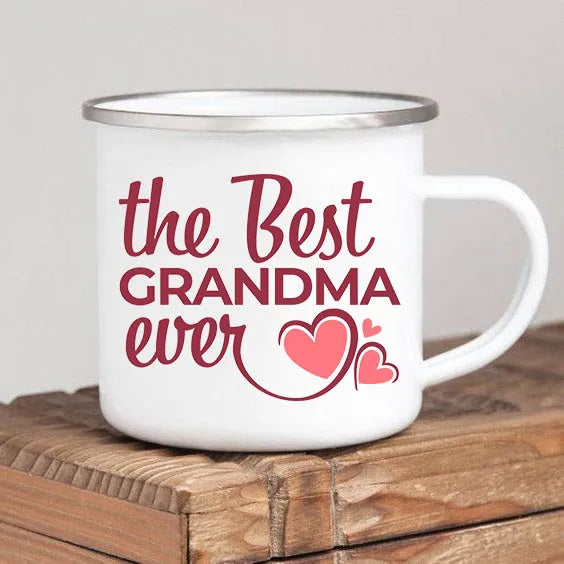 Regalo para la Mejor Abuela del Mundo - Taza de Peltre Blanca 8cm