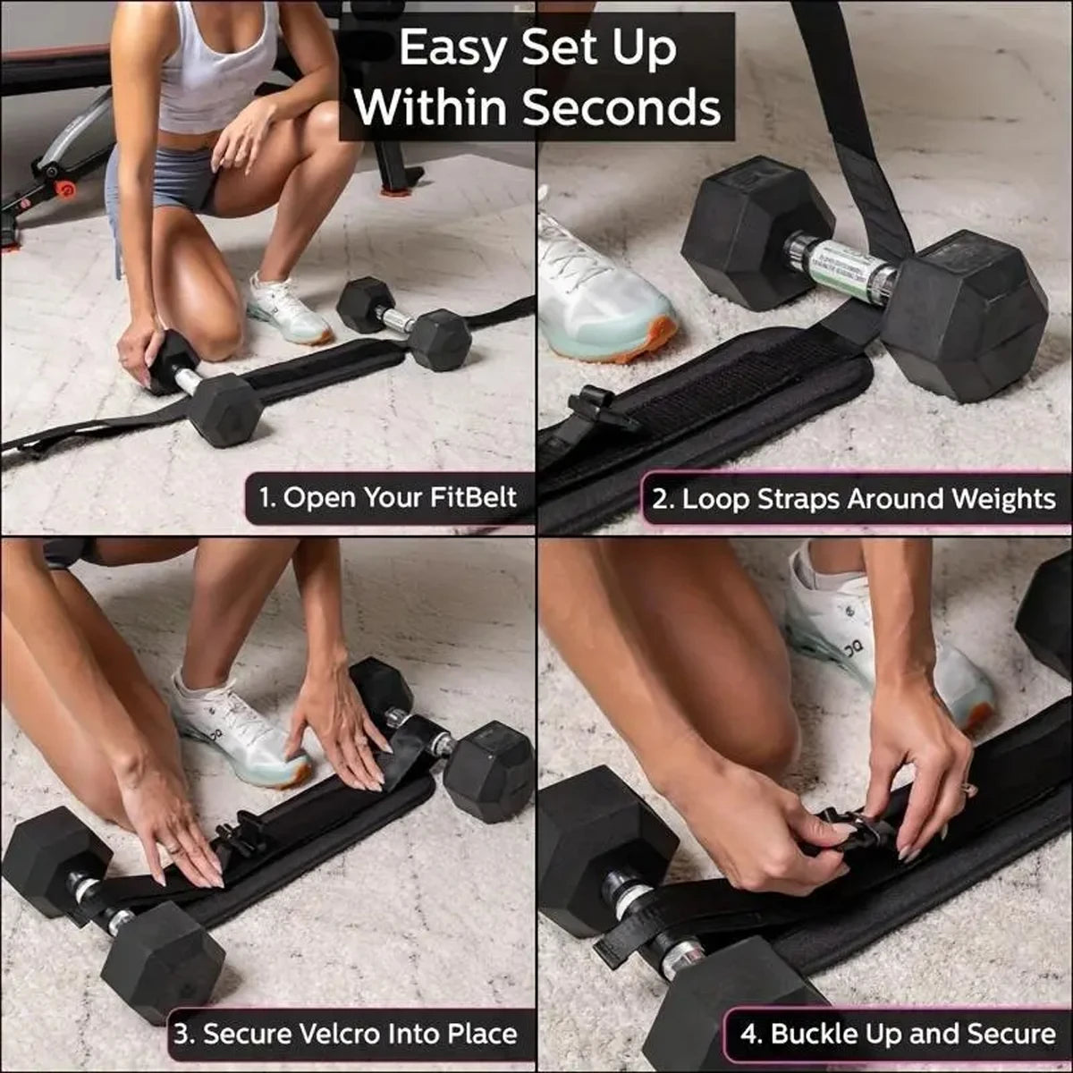 Cinturón de Pesas Ajustable para Glúteos - Soporte para Mancuernas y Hip Thrust