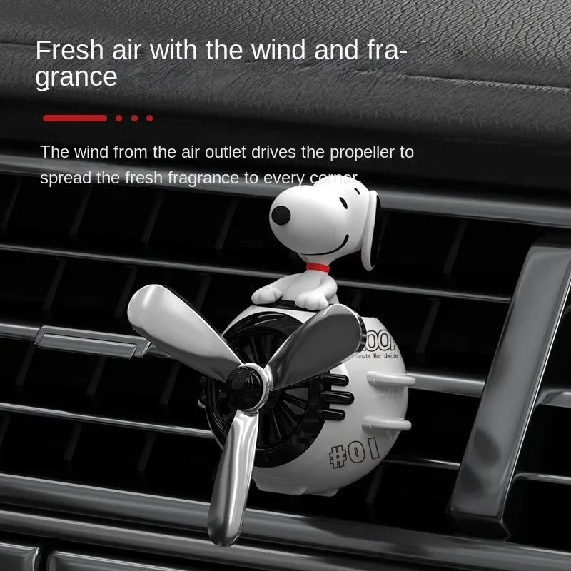 Ambientador para Auto con Hélice – Difusor de Aroma con Figura de carricatura Perrito Aviador