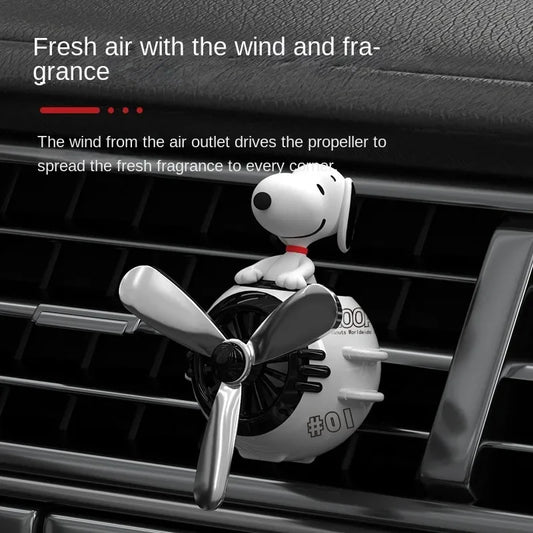 Ambientador para Auto con Hélice – Difusor de Aroma con Figura de carricatura Perrito Aviador