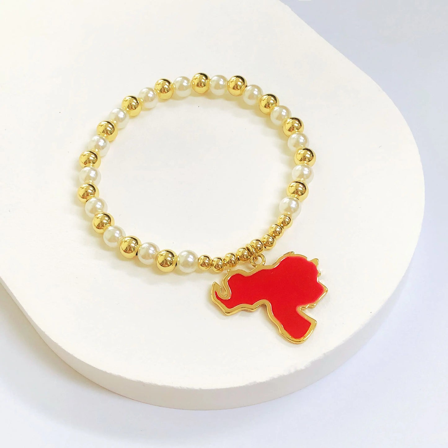 Pulsera Elástica con Dije de País