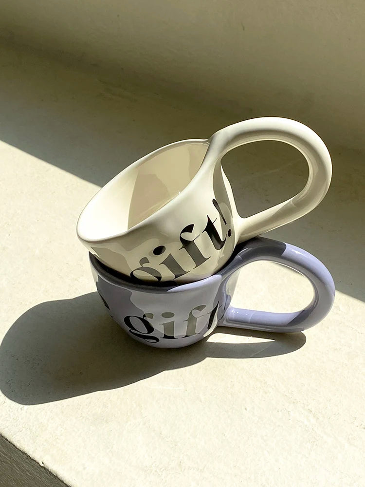 Mug de Café Hand-Pinched de Gran Capacidad - Estética High-Value