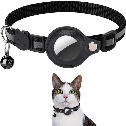 Collar para Gato con Soporte para AirTag – Ajustable, Reflectante y con Campana