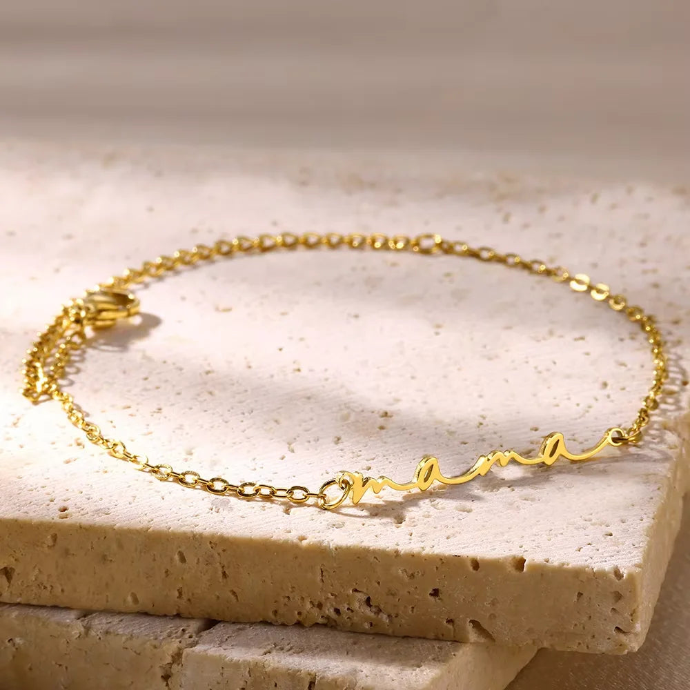 Pulsera “Mamá” Minimalista Ajustable – Regalo Día de las Madres