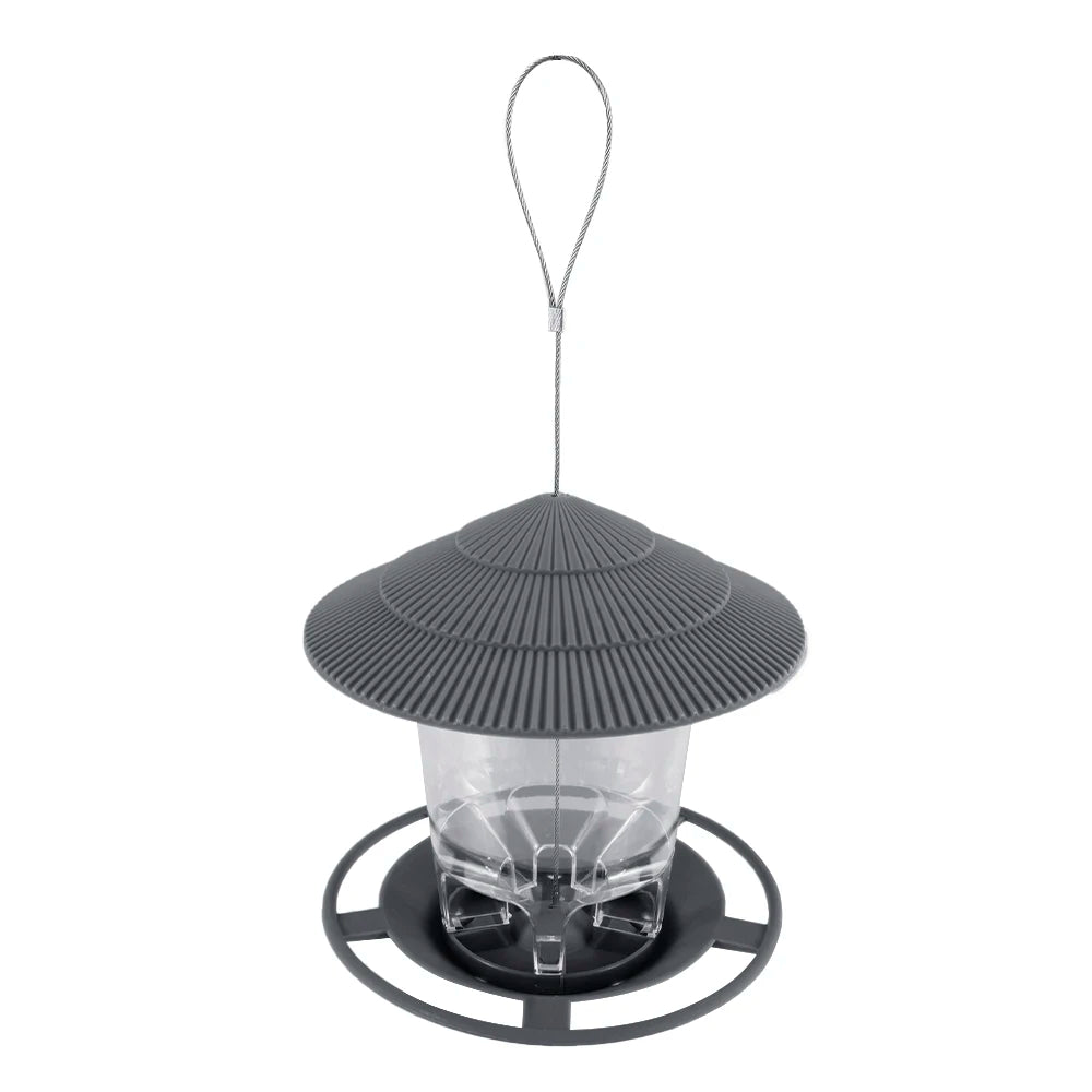 Alimentador de Aves Colgante con Techo Protector - Exterior Transparente
