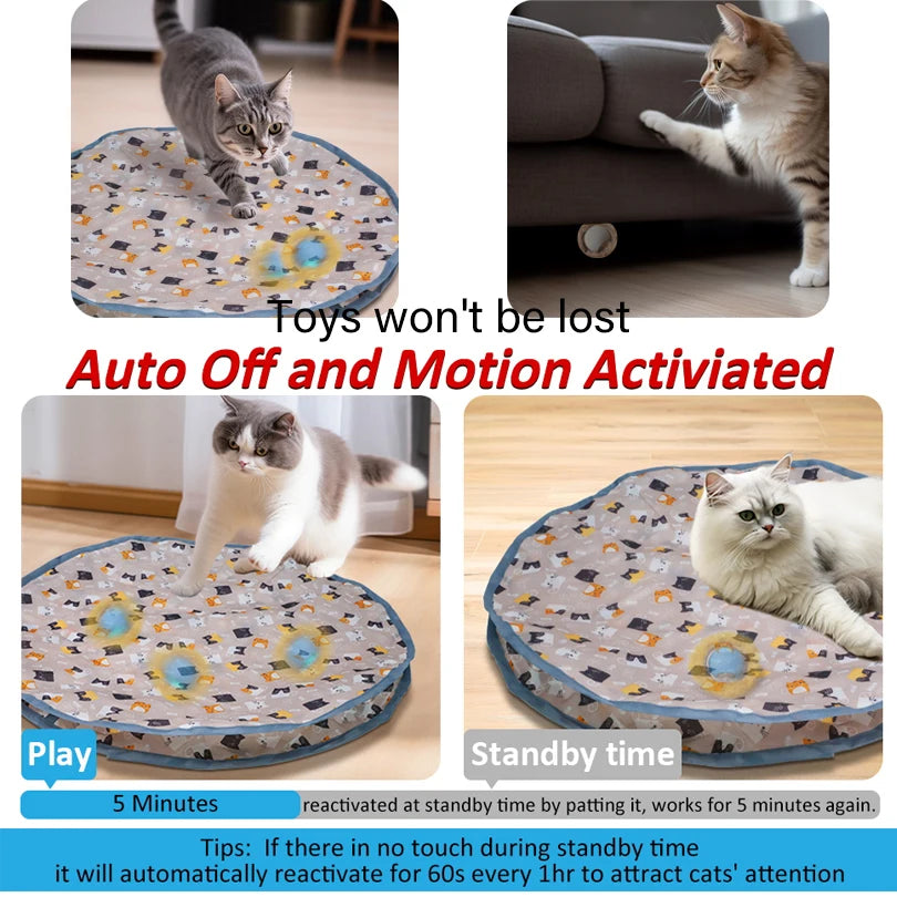 Interactive Cat Toy – Hidden Ball Hunting Mat