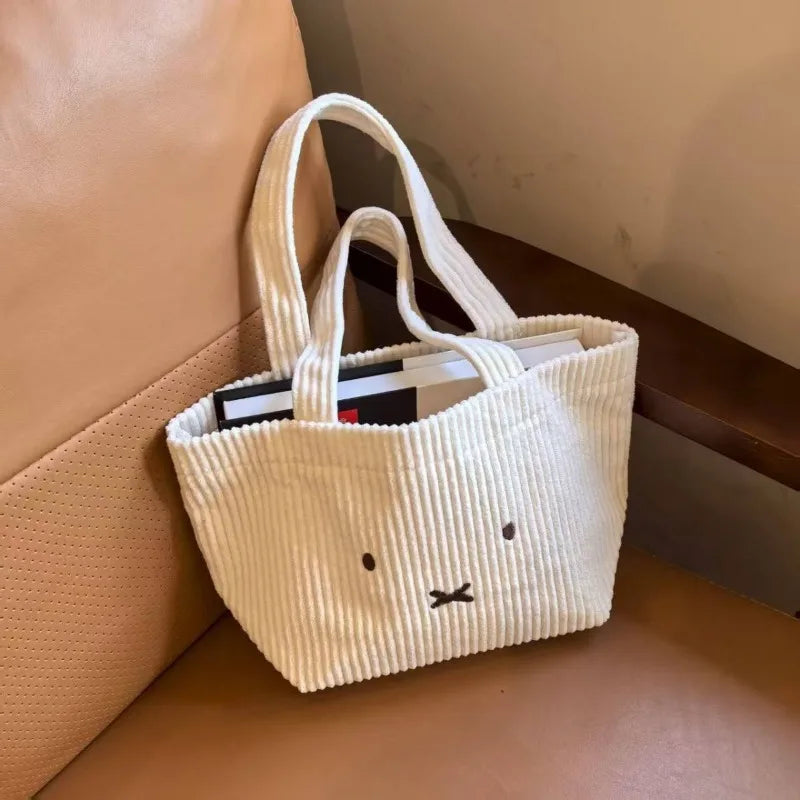 Bolso de Mano Miffy de Pana Bordado - Handbag Estilo Anime Kawaii