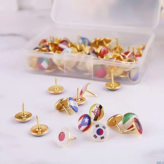 Tachuelas Decorativas de Banderas – Set de 100 Piezas