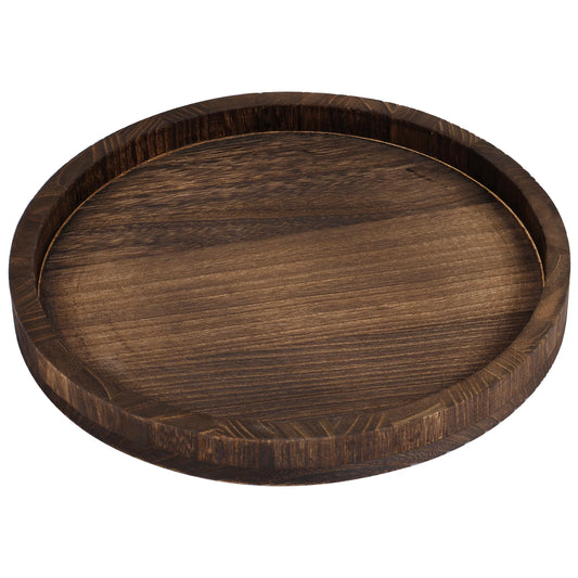Bandeja Redonda de Madera para Servir y Decoración (30 cm)