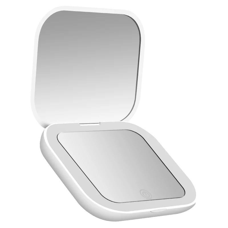 Espejo de Bolsillo con Aumento y Luz LED para Maquillaje