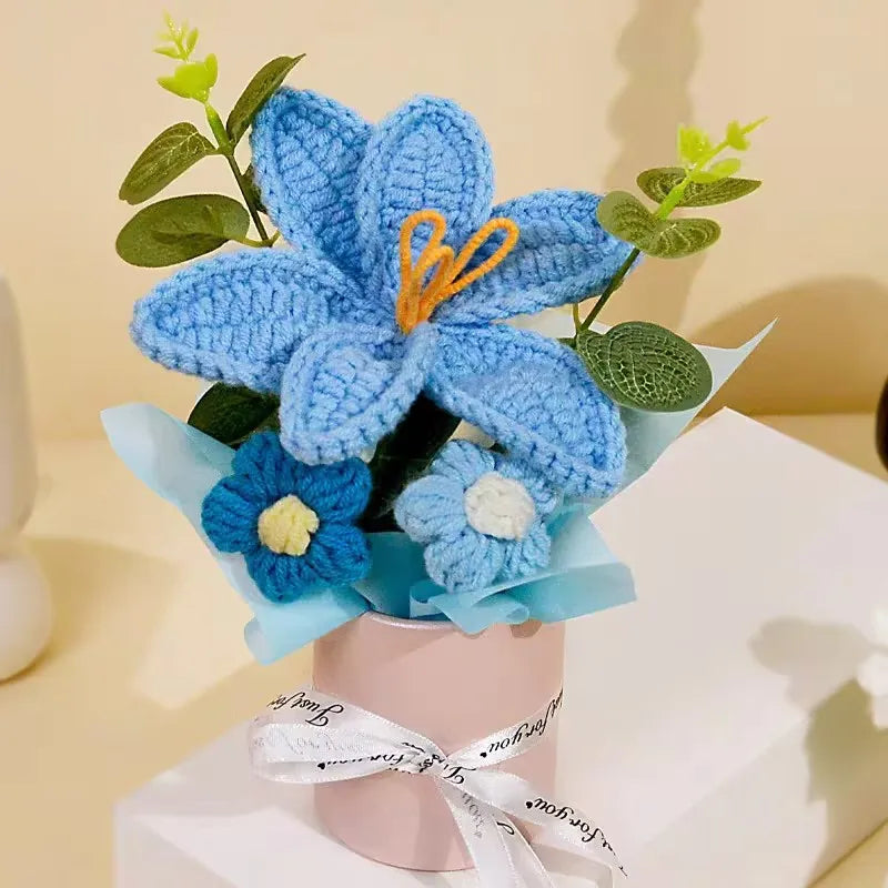 Ramo de Flores Tejidas a Crochet