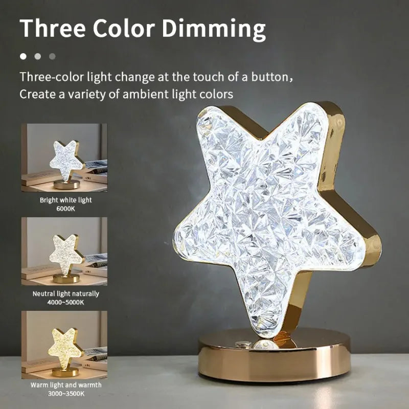Lámpara LED Decorativa Luna y Estrella Recargable