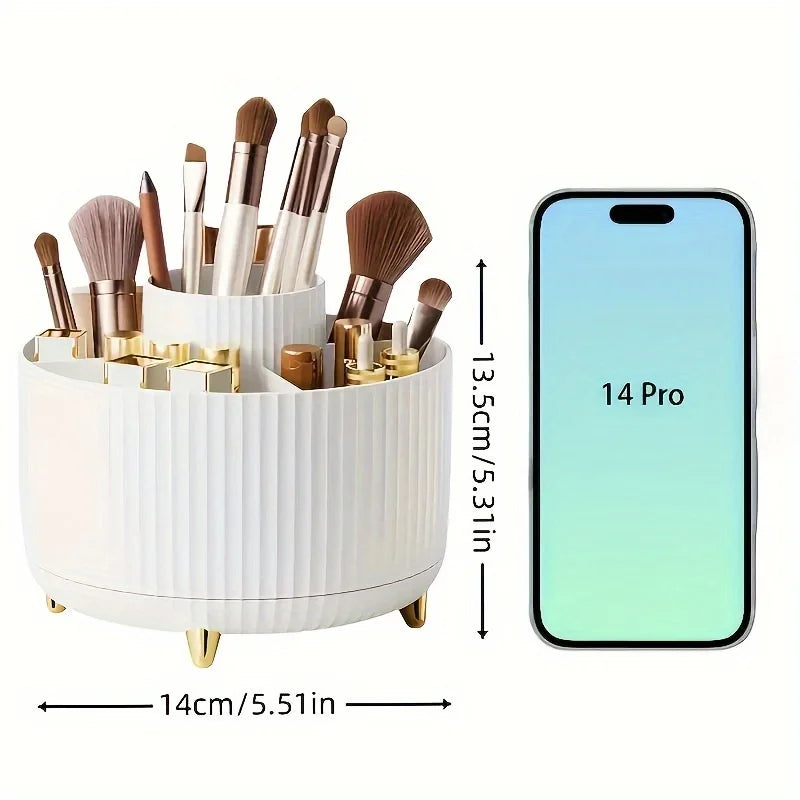 Organizador Giratorio 360° para Maquillaje, Brochas y Escritorio