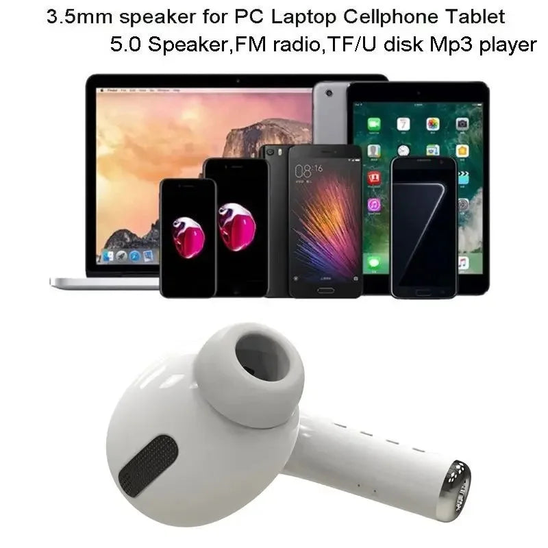 Bocina Bluetooth Portátil Diseño Audífono Gigante AirPods Recargable USB Impermeable Altavoz Mini