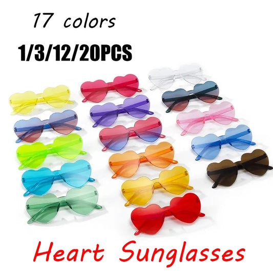 Gafas de Sol en Forma de Corazón – Lentes de Fiesta con Protección UV