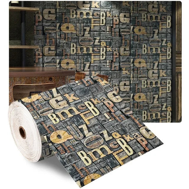Papel Tapiz Adhesivo 3D Tipo Ladrillo