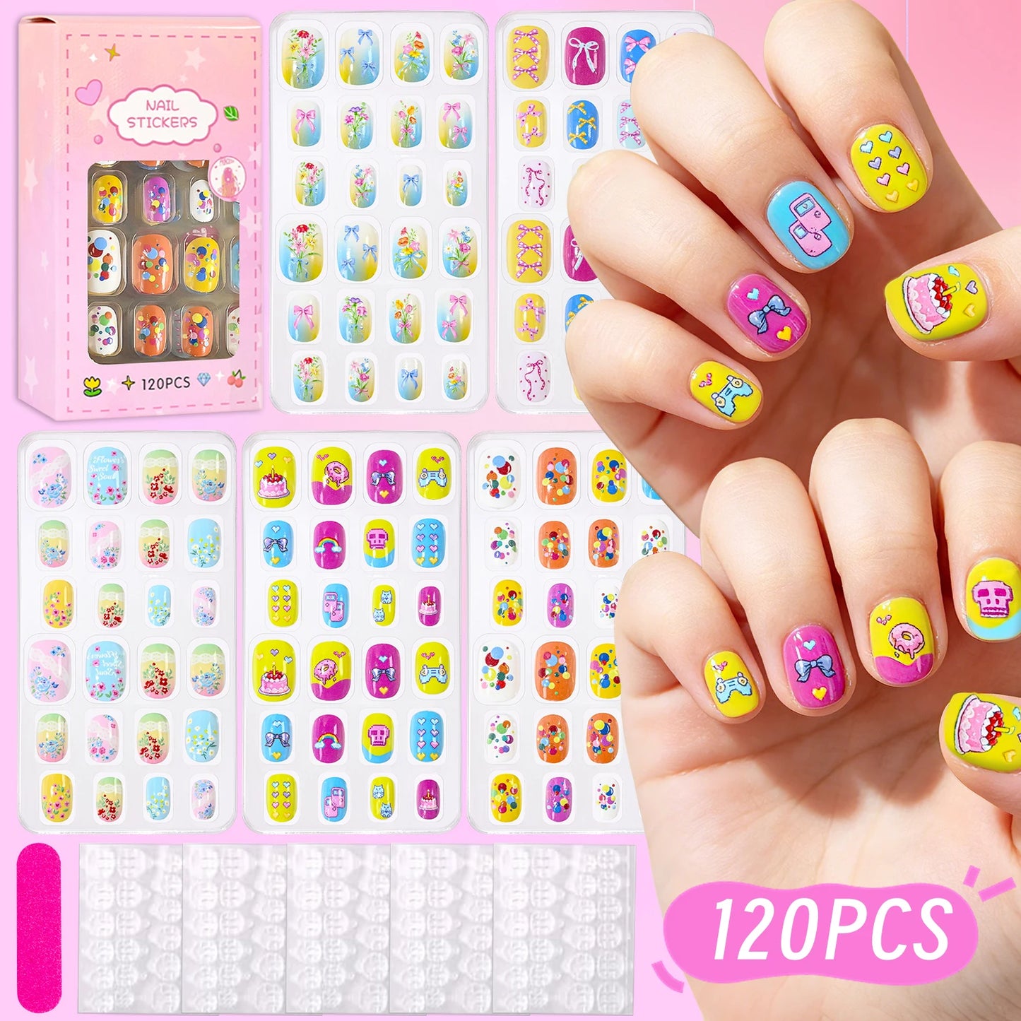 Set de Uñas Postizas Kawaii para Niñas